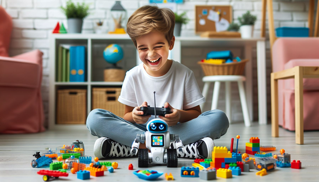 kids_playing_with_robot